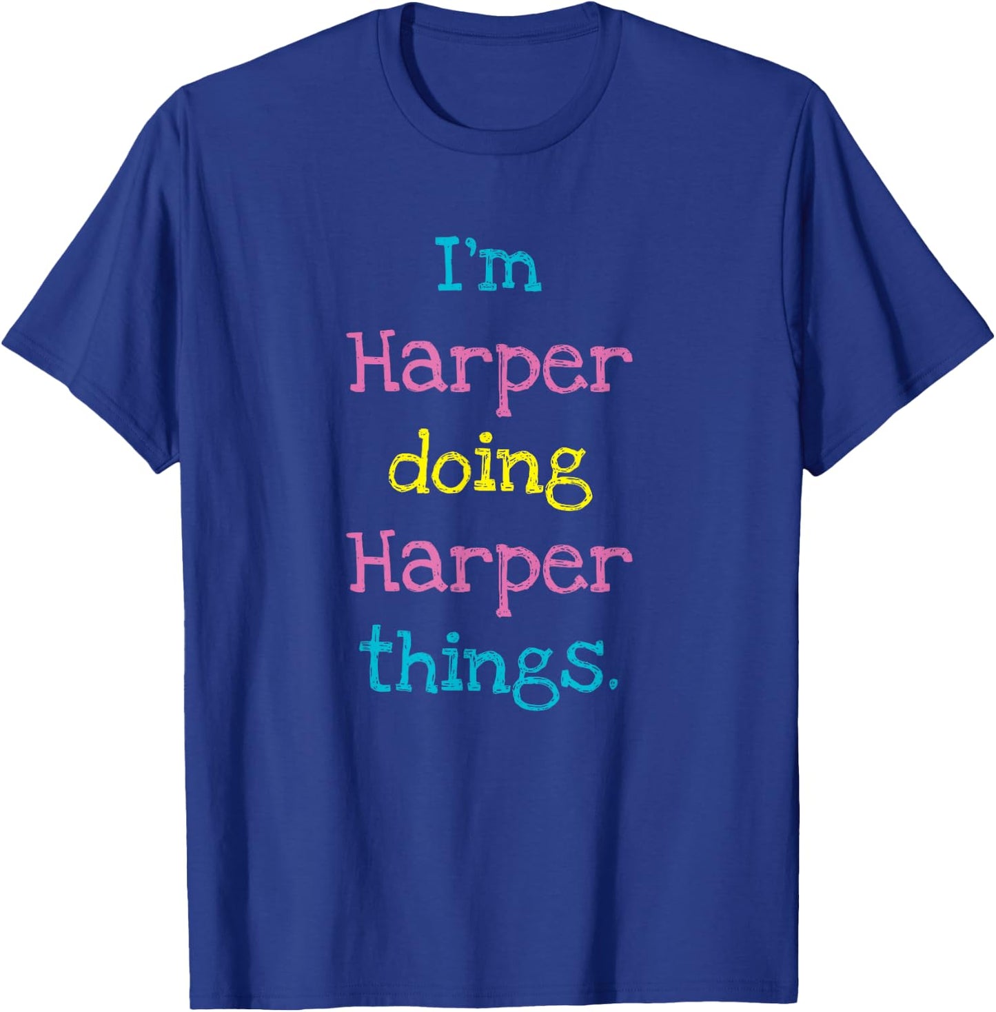 Harper Cute Personalized Text Kid's Gift Top for Girls T-Shirt - T-Shirt | Royal
