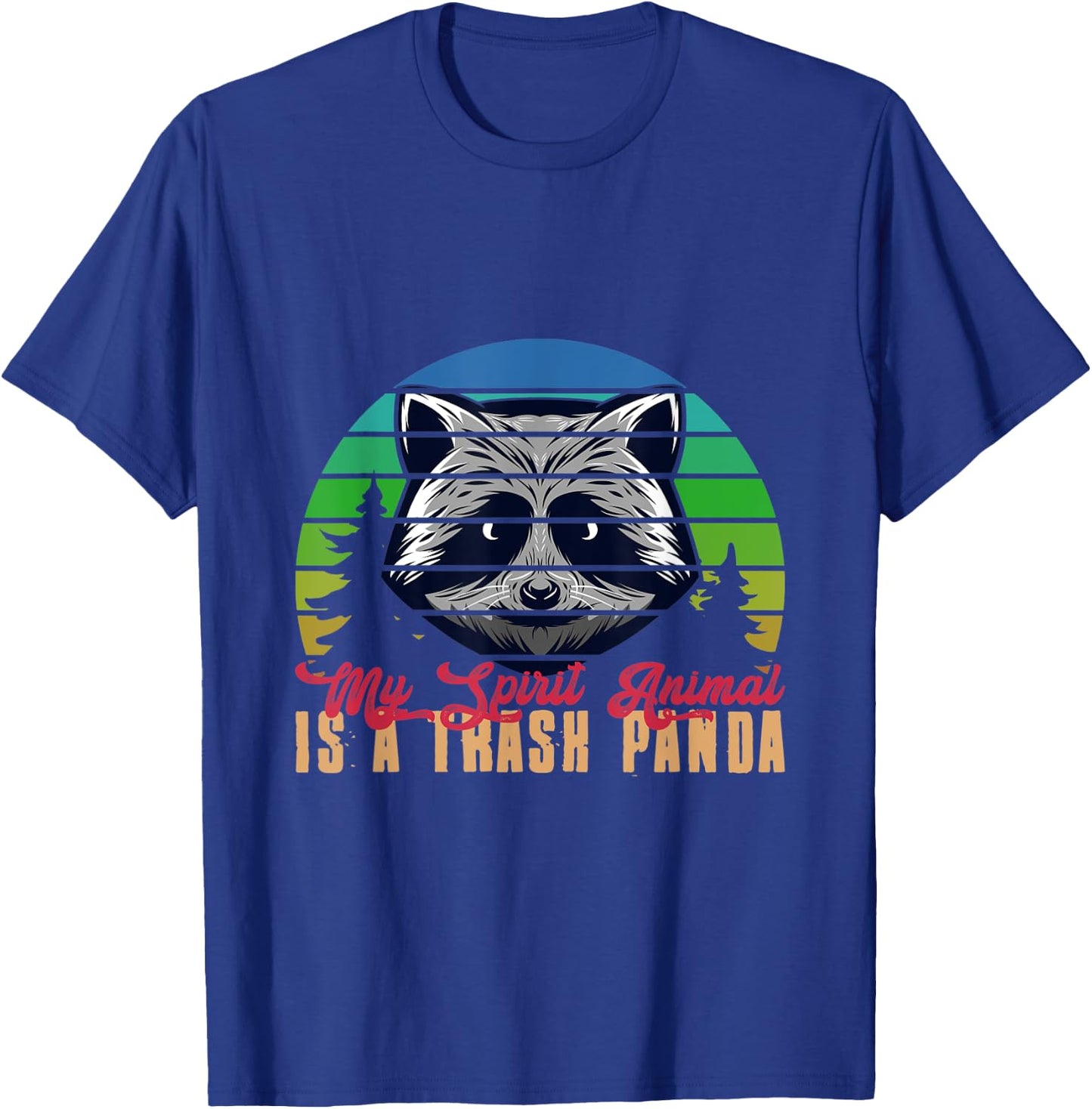 My Spirit Animal Is A Trash Panda Retro Racoon T-Shirt - T-Shirt | Royal