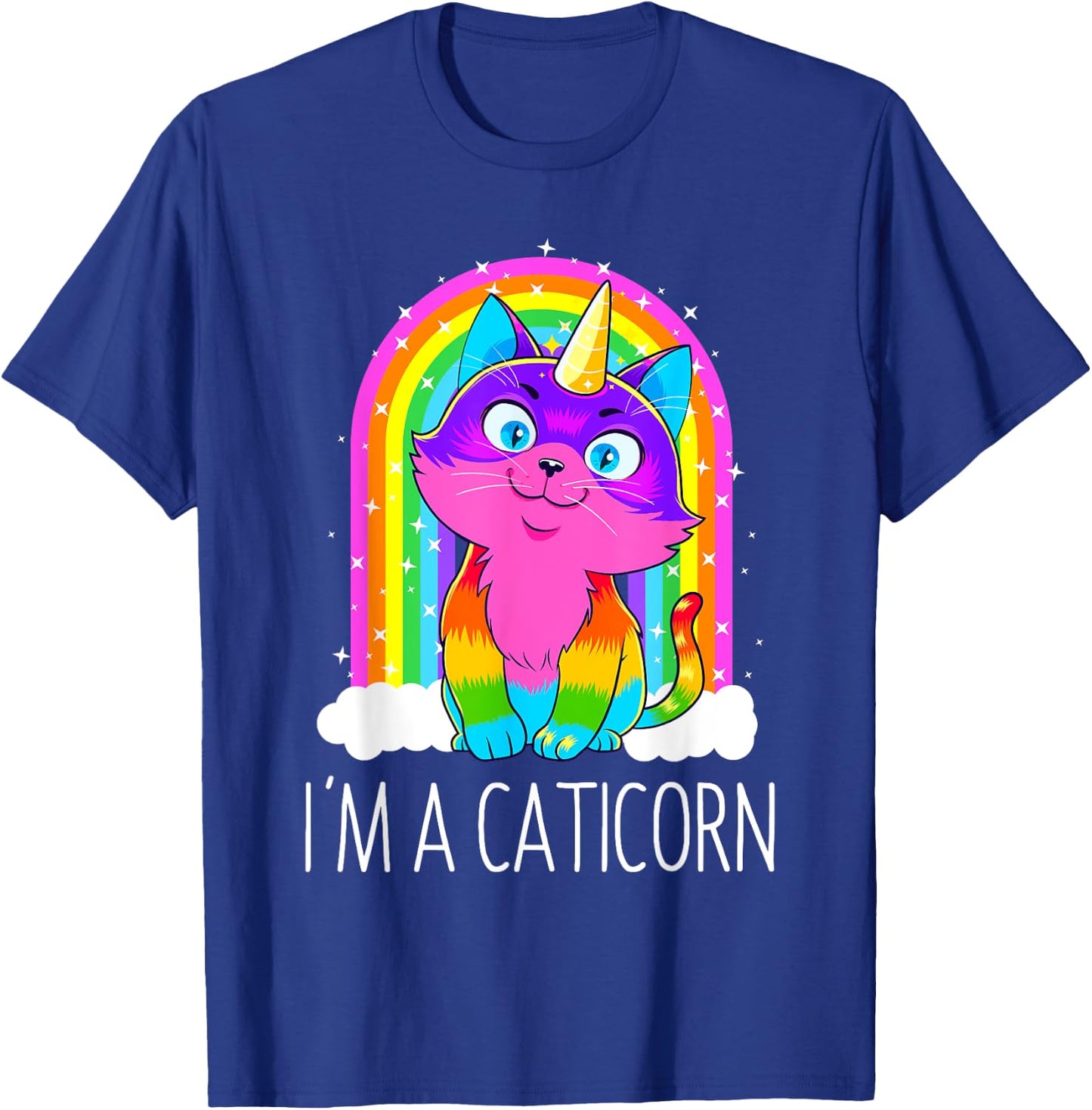 Caticorn Unicorn Cat Girls Women Rainbow Kitty Birthday Gift T-Shirt - T-Shirt | Royal