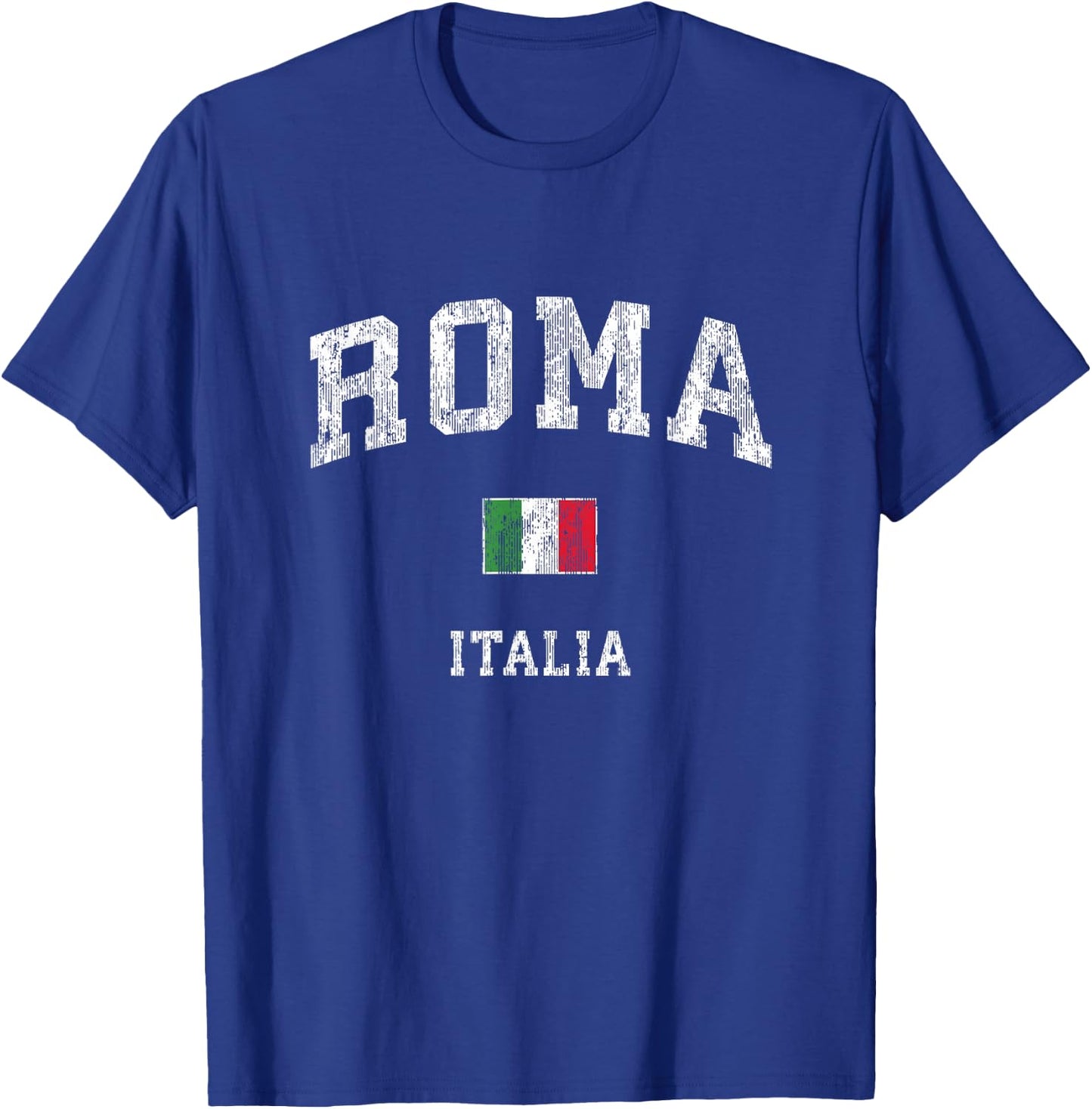 Roma Italia Rome Italy Vintage Athletic Sports Design T-Shirt - T-Shirt | Royal
