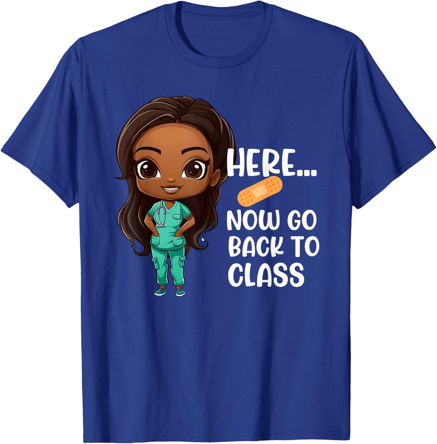 African American Black School Nurse Appreciation Nursing T-Shirt - T-Shirt | Royal