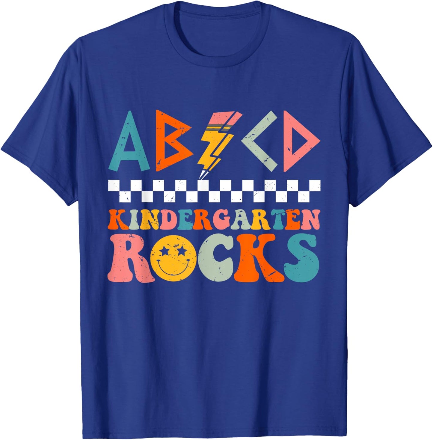 ABCD Kindergarten Rocks Back To School Teacher Kindergarten T-Shirt - T-Shirt | Royal
