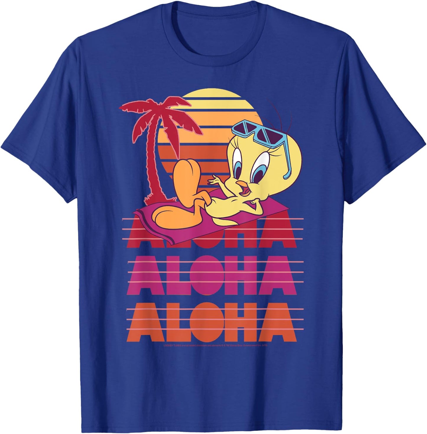 Looney Tunes Tweety Bird Aloha Stack T-Shirt - T-Shirt | Royal