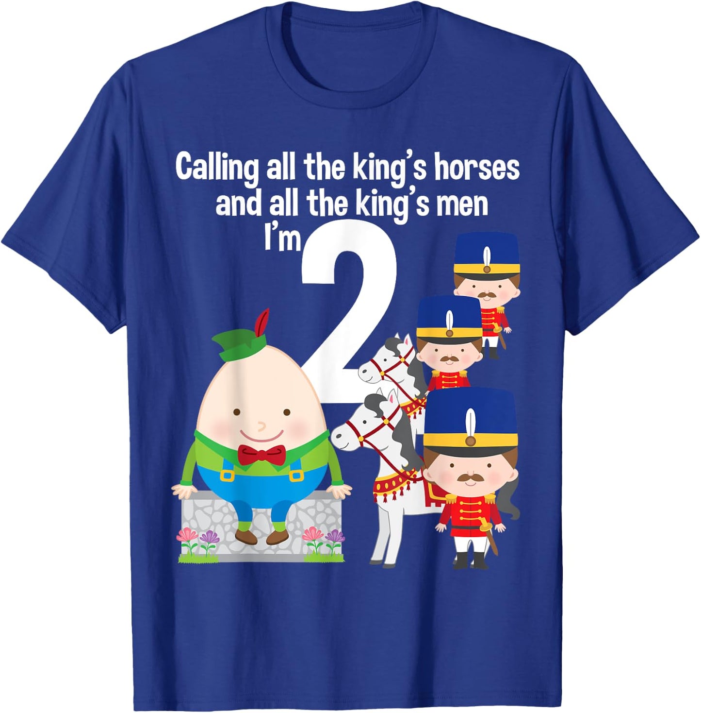 Toddler Kids Humpty Dumpty 2nd Birthday Party Nursery Song T-Shirt - T-Shirt | Royal