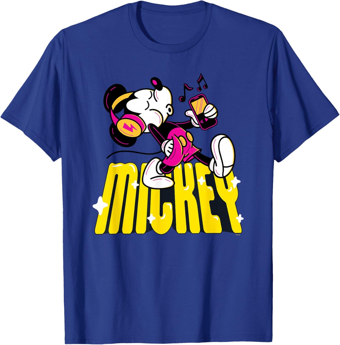 Disney Mickey Mouse Retro Whistling Music Super Cool Stroll T-Shirt - T-Shirt | Royal