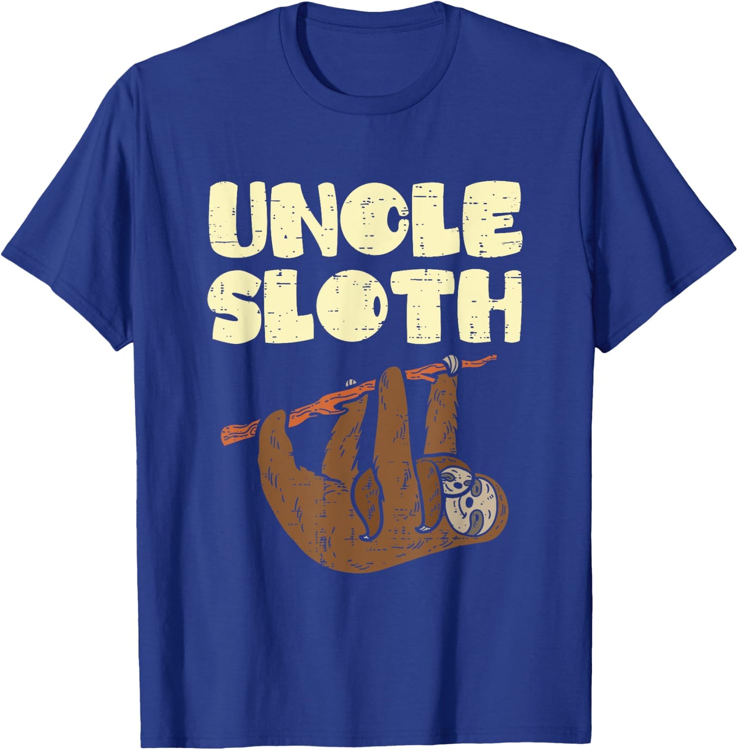 Uncle Sloth Funny Father's Day Animal Lover T-Shirt - T-Shirt | Royal