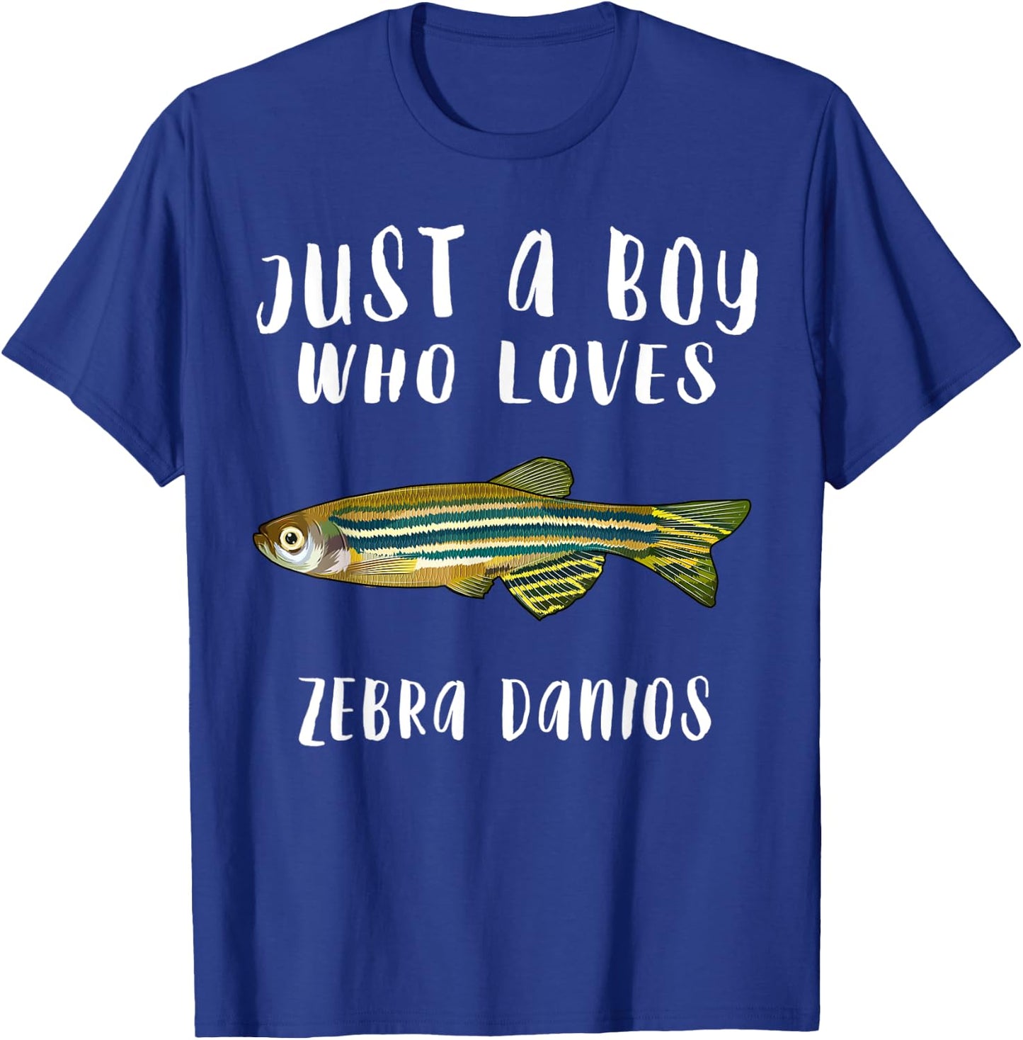 Just A Boy Who Loves Zebra Danios Fish Lover T-Shirt - T-Shirt | Royal