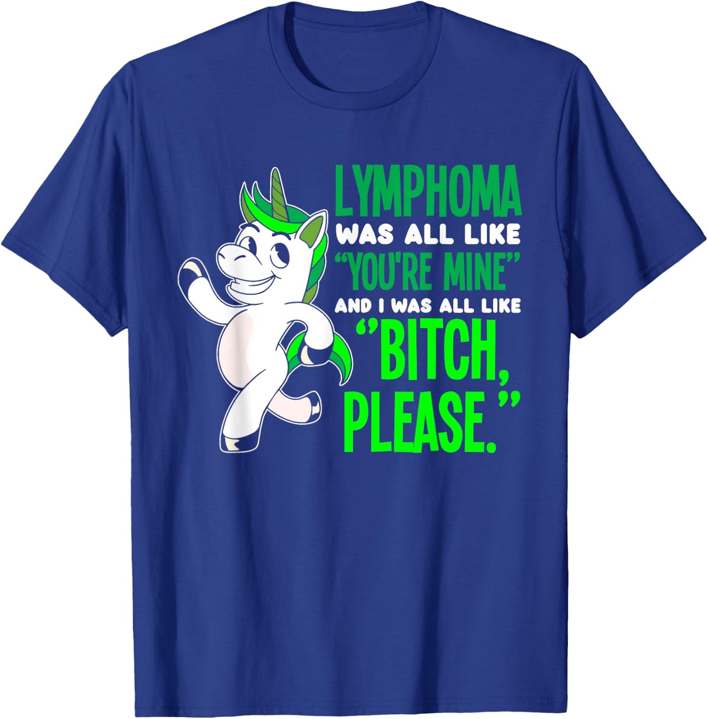 Unicorn Cancer Survivor Non-Hodgkin Lymphoma Awareness T-Shirt - T-Shirt | Royal