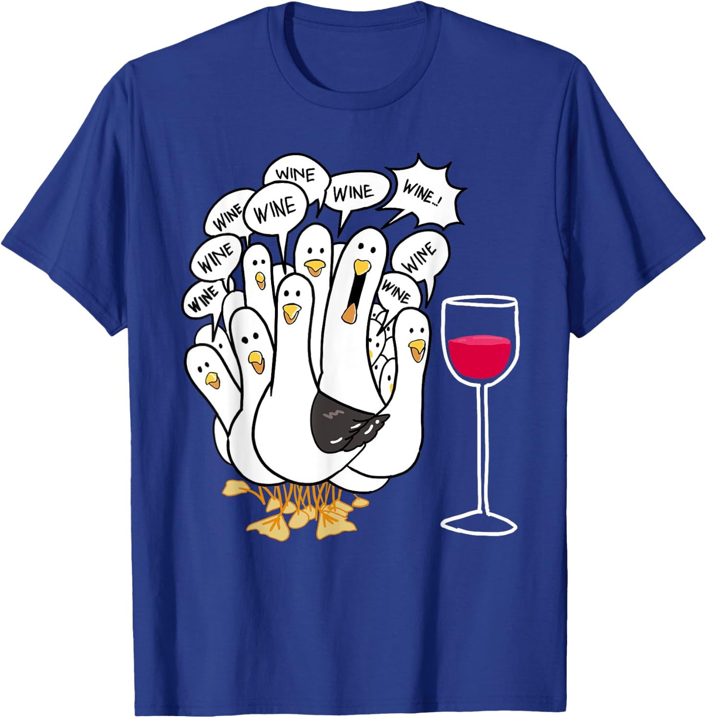 Seagull Wine Funny Bird Lover Drinking Enthusiast Women Gift T-Shirt - T-Shirt | Royal