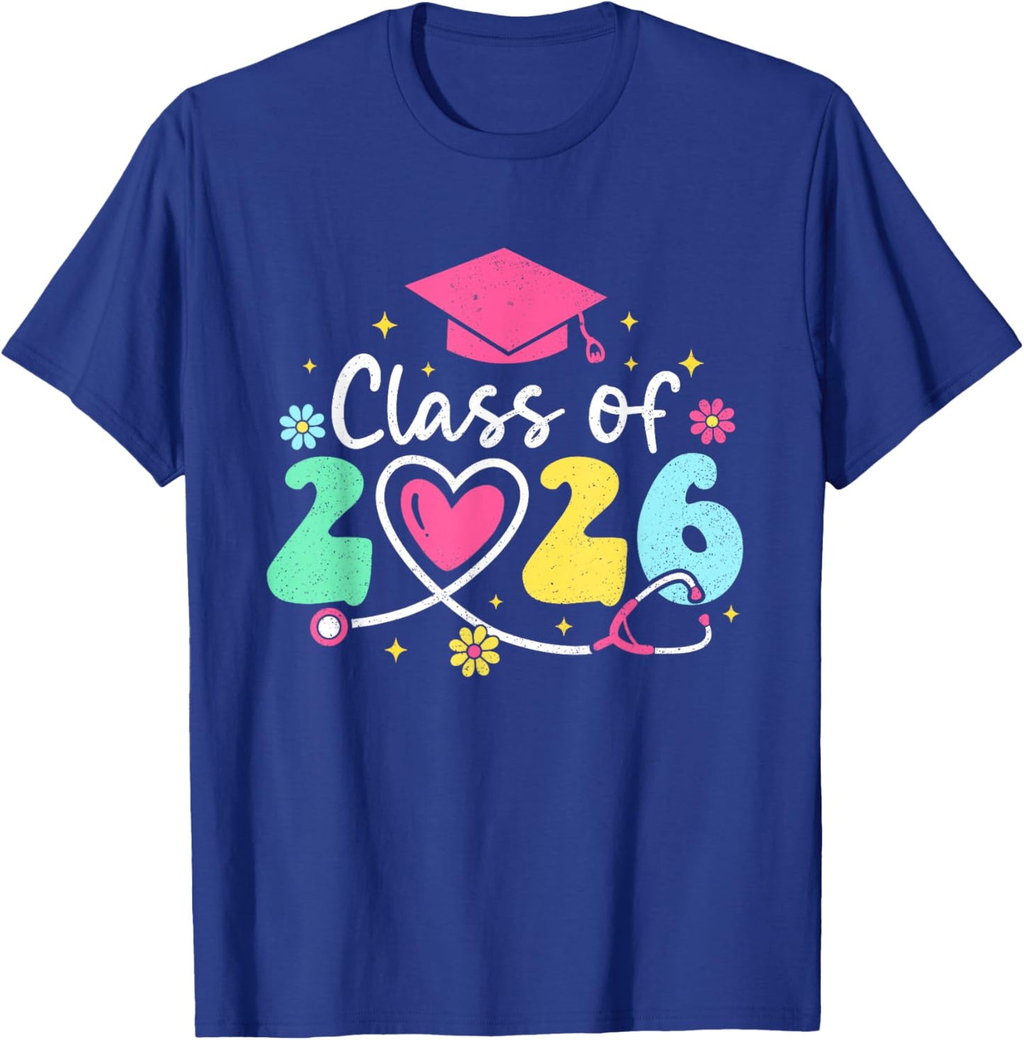 Groovy Nurse Class Of 2026 Graduation Nursing RN LPN School T-Shirt - T-Shirt | Royal