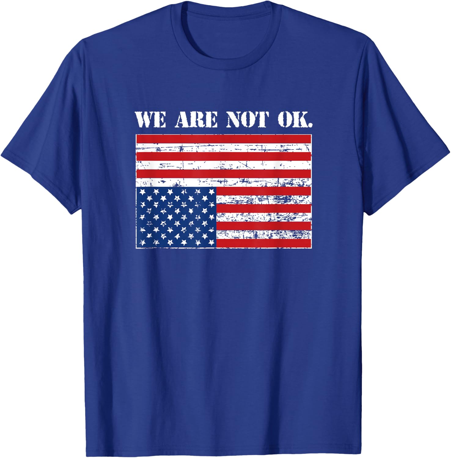 Upside Down USA Flag in Distress Small T-Shirt - T-Shirt | Royal