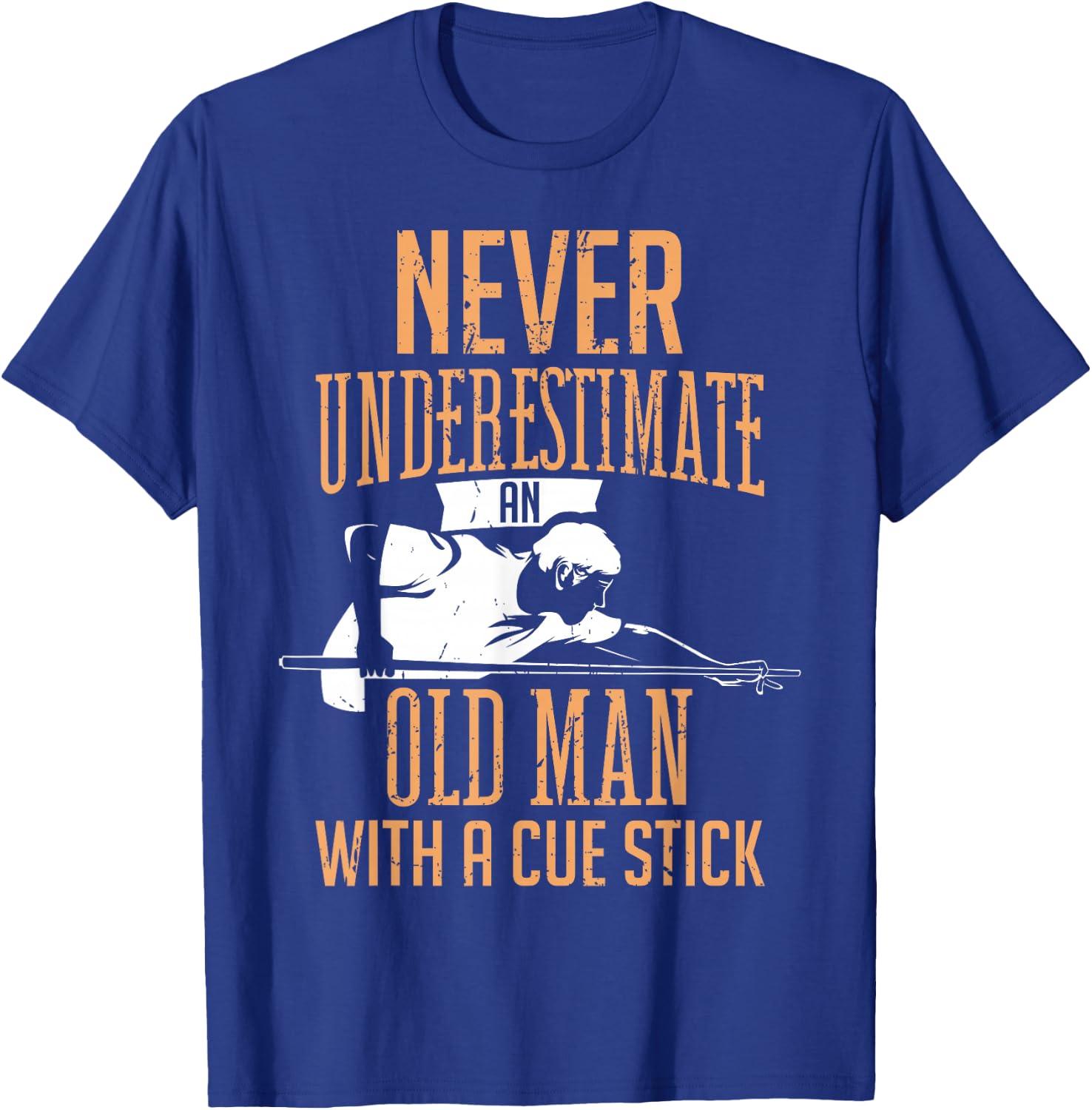 Never Underestimate An Old Man Pool Billiards Snooker Player T-Shirt - T-Shirt | Royal