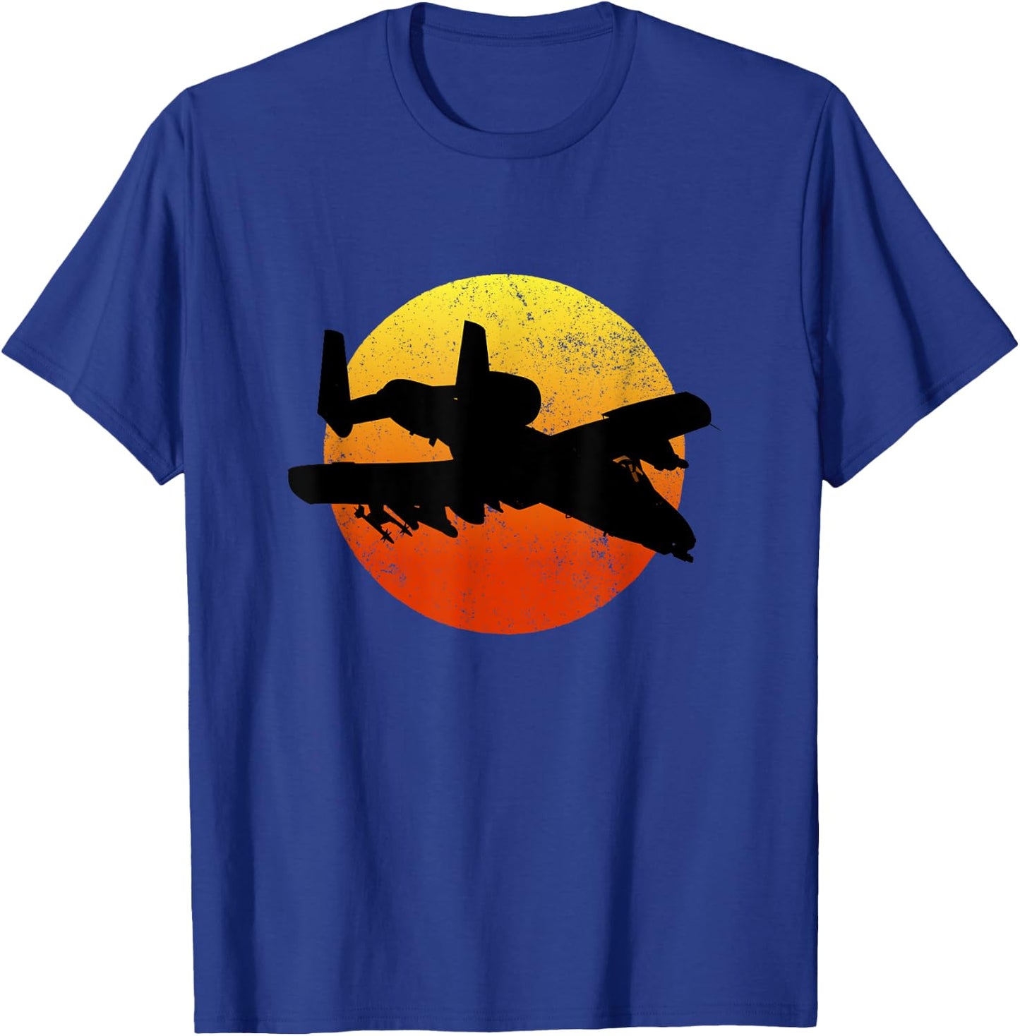 A-10 Warthog Silhouette Sunset Thunderbird Tank Buster A10 T-Shirt - T-Shirt | Royal