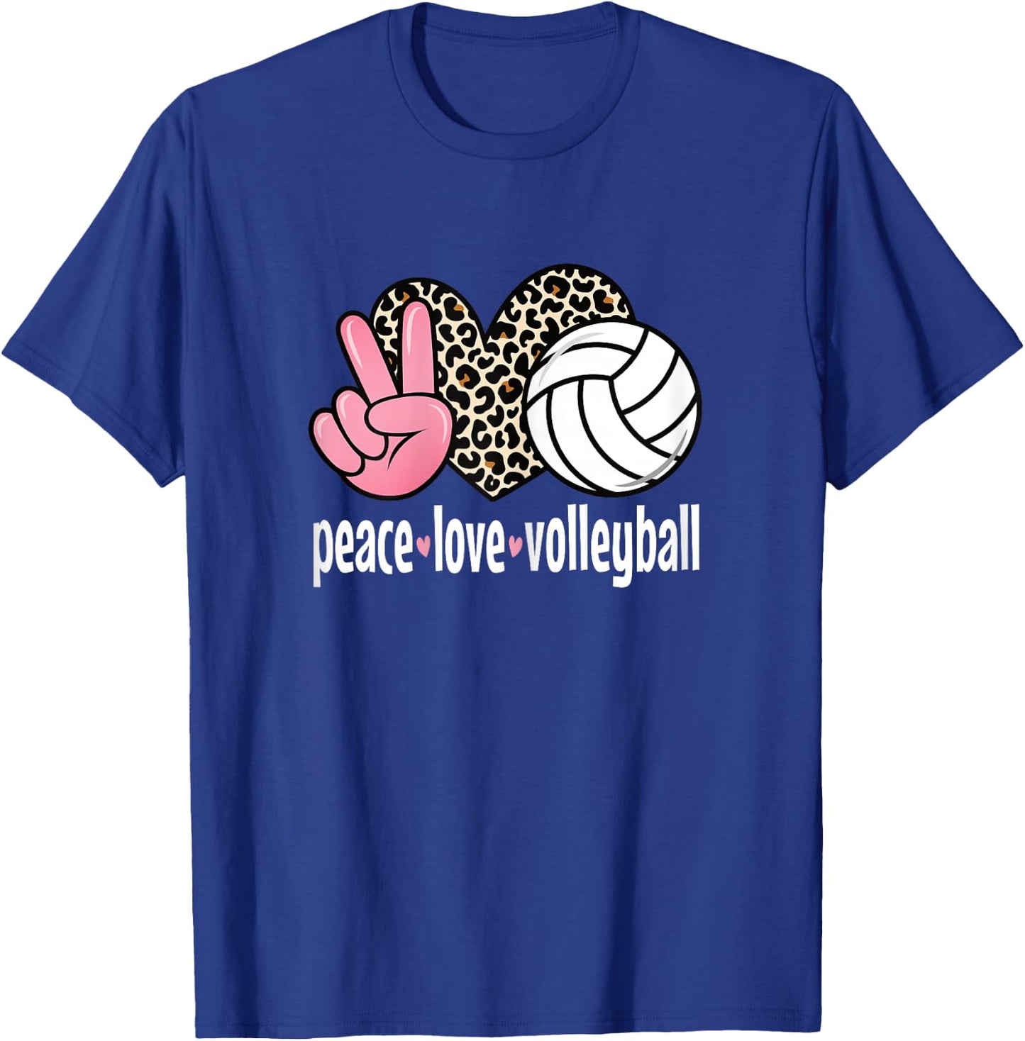 Peace Love Volleyball Cute Volleyball Women Girls Kids T-Shirt - T-Shirt | Royal