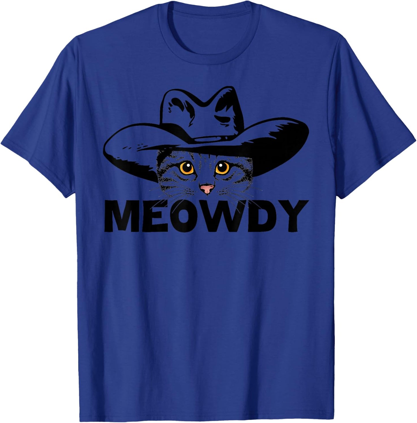 Meowdy - Funny Mashup Between Meow and Howdy - Cat Meme Small T-Shirt - T-Shirt | Royal