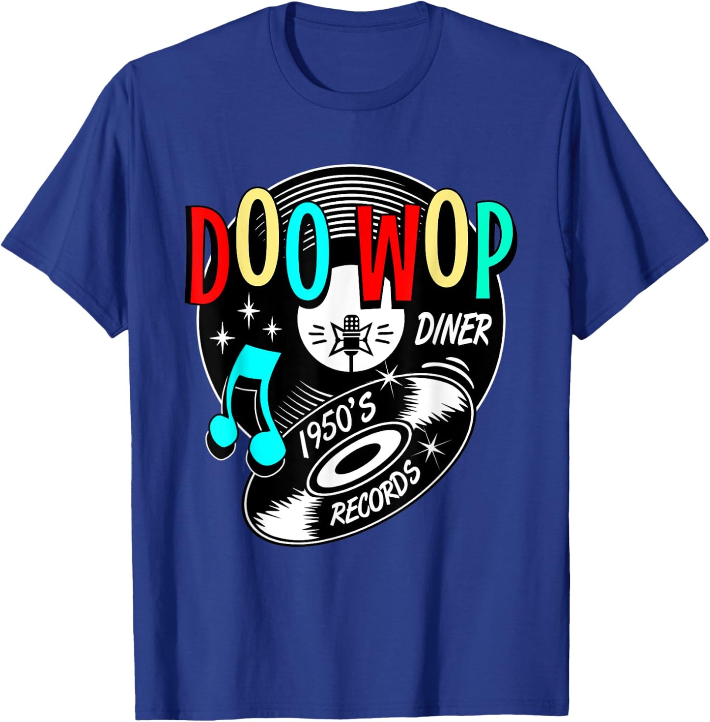Doo Wop Gifts Retro 1950s Sock Hop Rock N Roll Rockabilly T-Shirt - T-Shirt | Royal