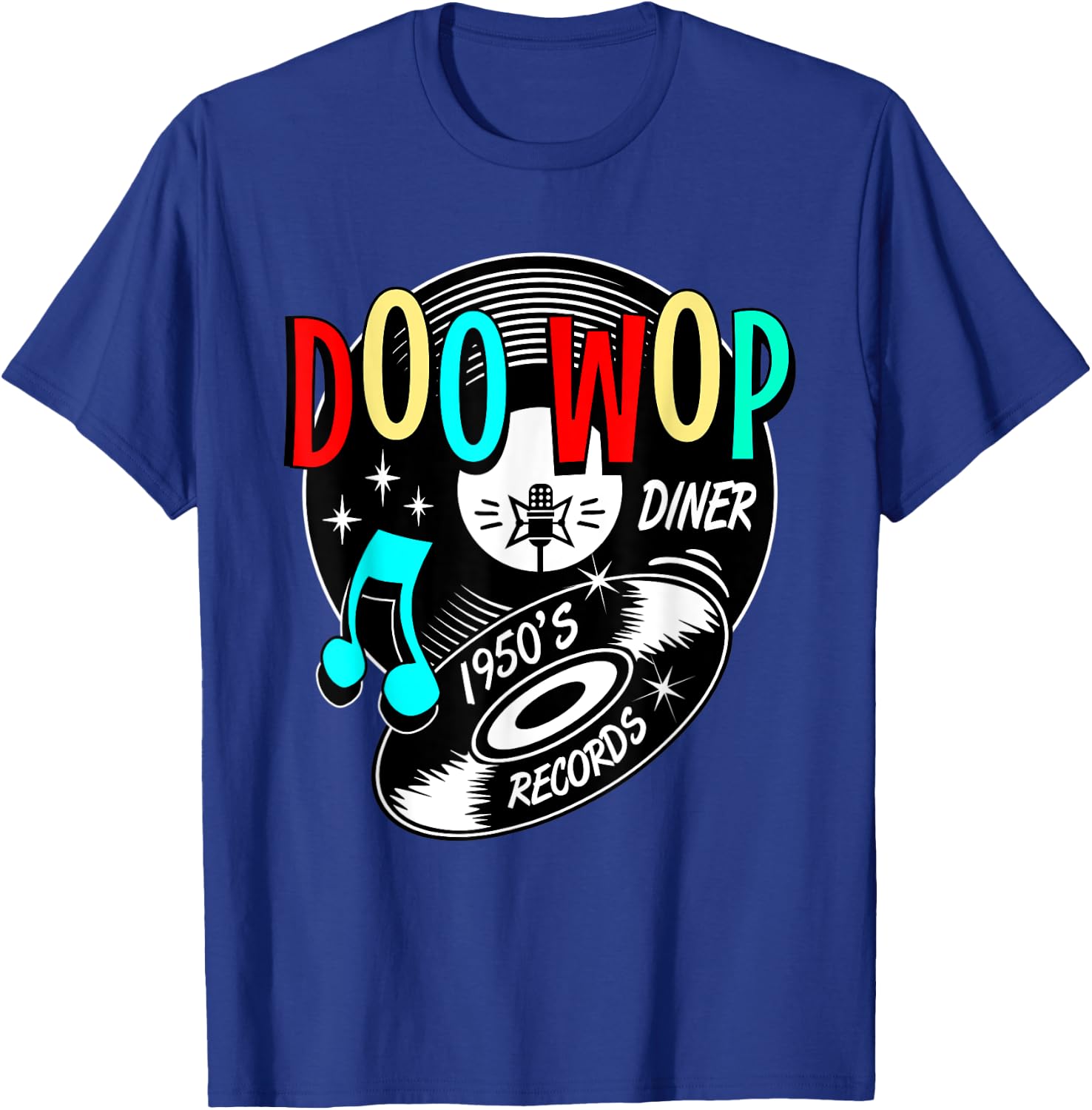 Doo Wop Gifts Retro 1950s Sock Hop Rock N Roll Rockabilly T-Shirt - T-Shirt | Royal