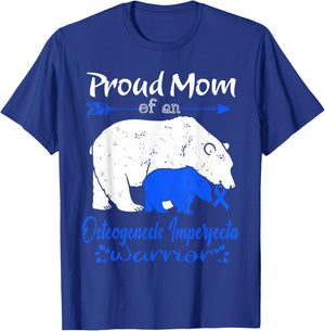 Proud Mom, Osteogenesis Imperfecta Warrior T-Shirt - T-Shirt | Royal