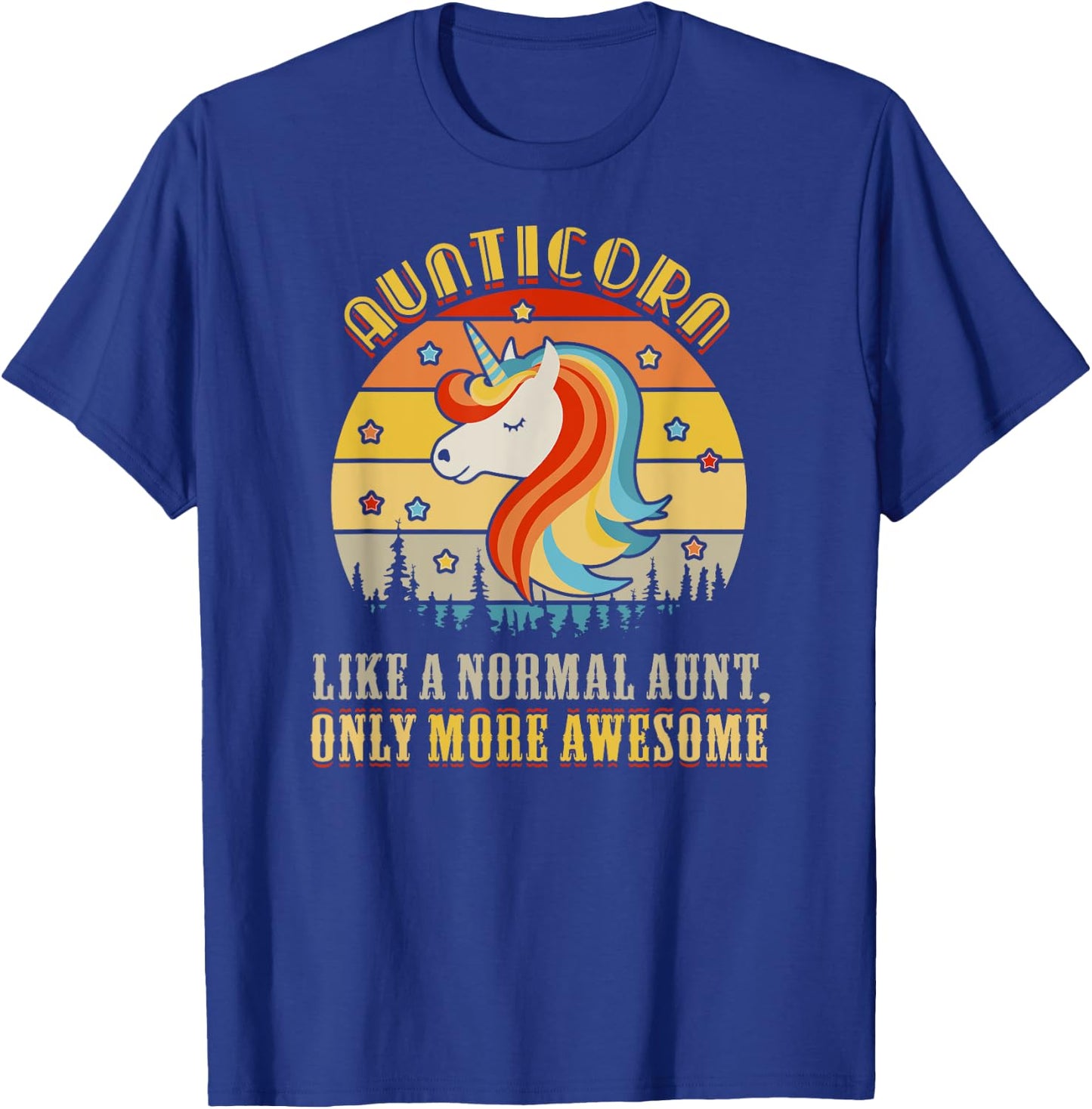 Best Auntiecorn Aunt Ever Gifts from Niece Nephew Black Women's Aunticorn Like Normal Aunt Only More Awesome Auntie Unicorn T-Shirt - T-Shirt | Royal