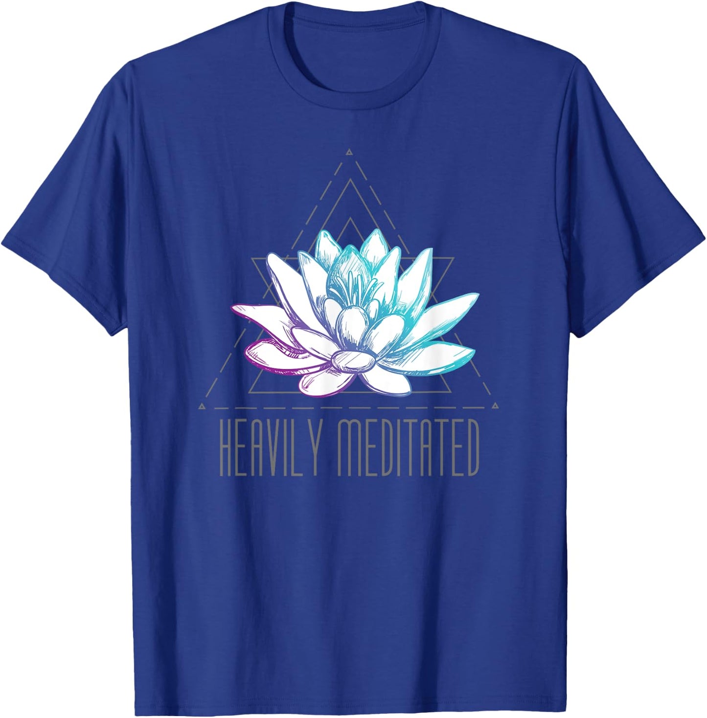Heavily Meditated Lotus Minimalist Meditation Spiritual T-Shirt - T-Shirt | Royal