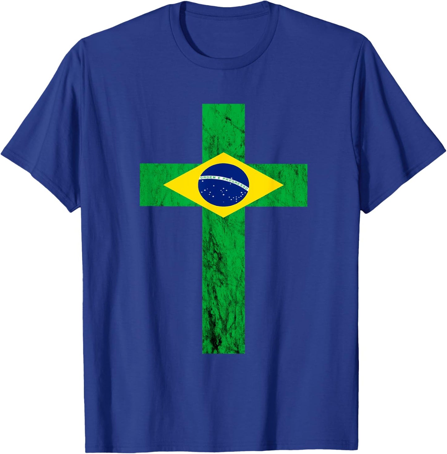 Brazil Jesus Christ Cross Brazilian Faith Christians T-Shirt - T-Shirt | Royal