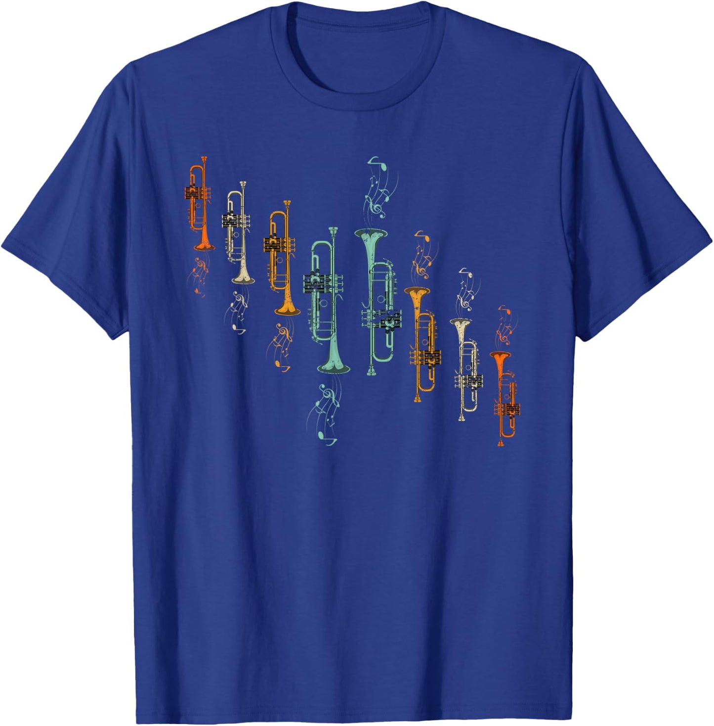 Jazz Music Sheet Music Trumpeter Gift Trumpet T-Shirt - T-Shirt | Royal
