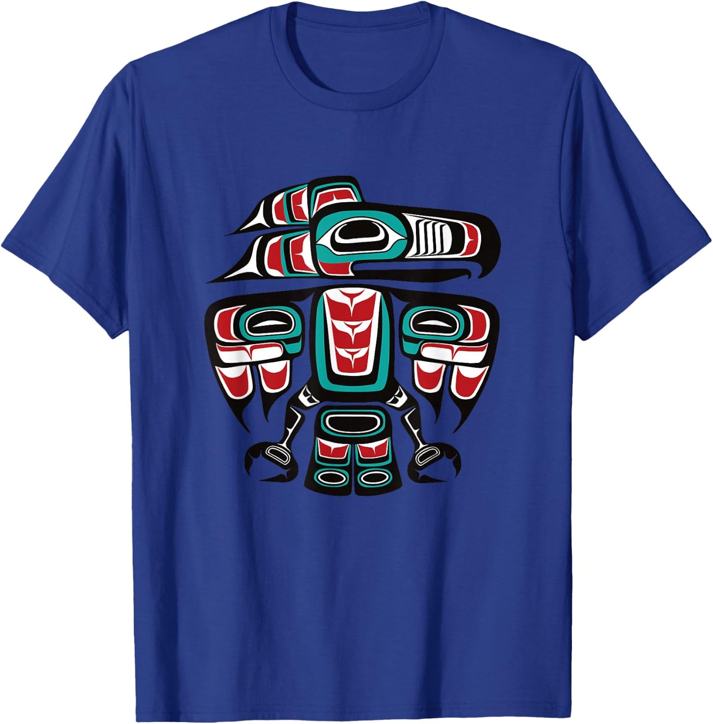 Northwest Pacific Haida Tlingit Native Raven Totem T-Shirt - T-Shirt | Royal