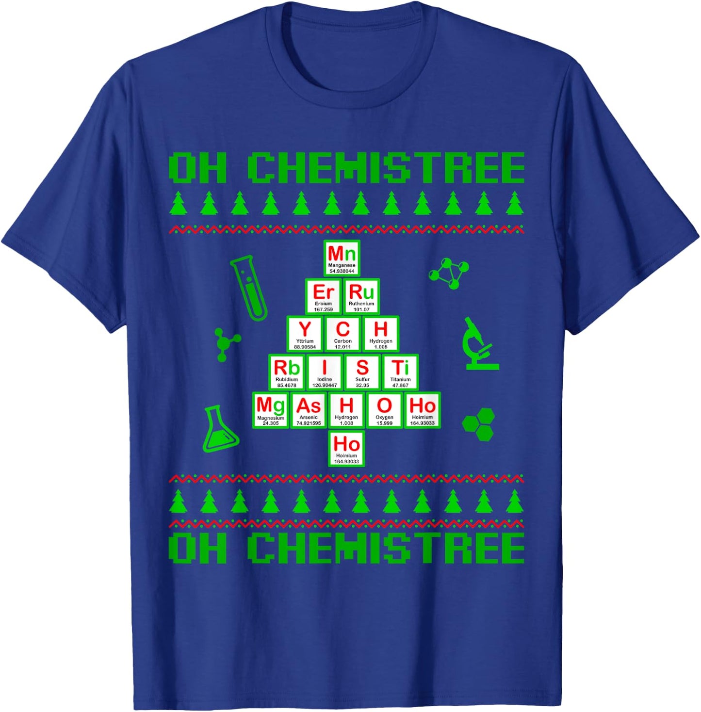 Science Christmas Oh Chemist Tree Chemistree Chemistry T-Shirt - T-Shirt | Royal