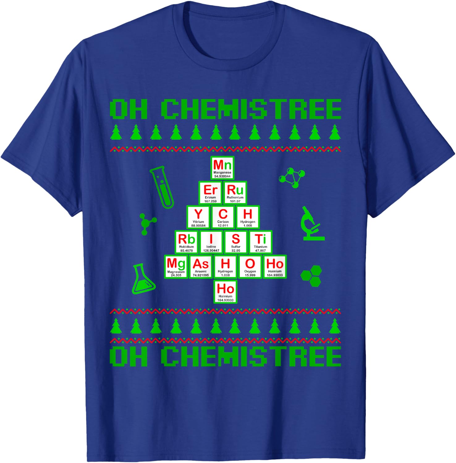 Science Christmas Oh Chemist Tree Chemistree Chemistry T-Shirt - T-Shirt | Royal