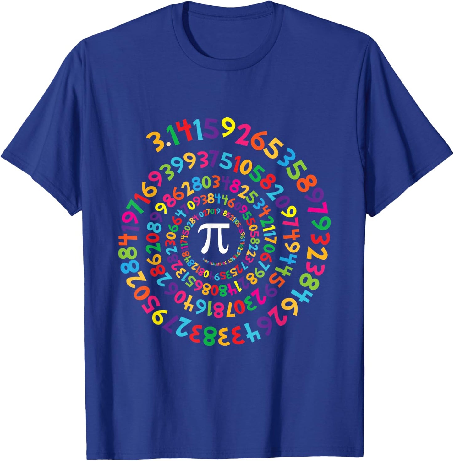 Colorful Pi Swirl - Pi Day & Math Lover Gift T-Shirt - T-Shirt | Royal