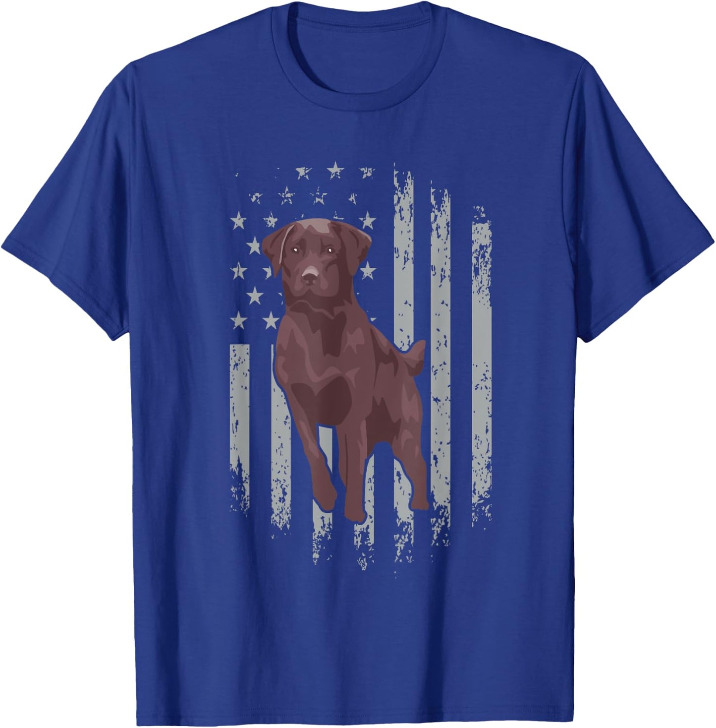 Chocolate Lab American Flag Brown Labrador Retriever Owner T-Shirt - T-Shirt | Royal