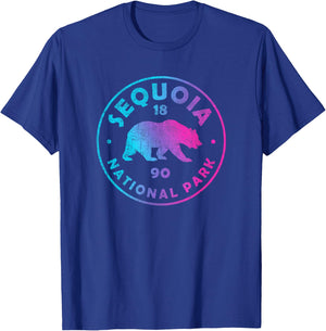 Sequoia National Park Colorful Tie Dye Bear Boys Girls T-Shirt - T-Shirt | Royal