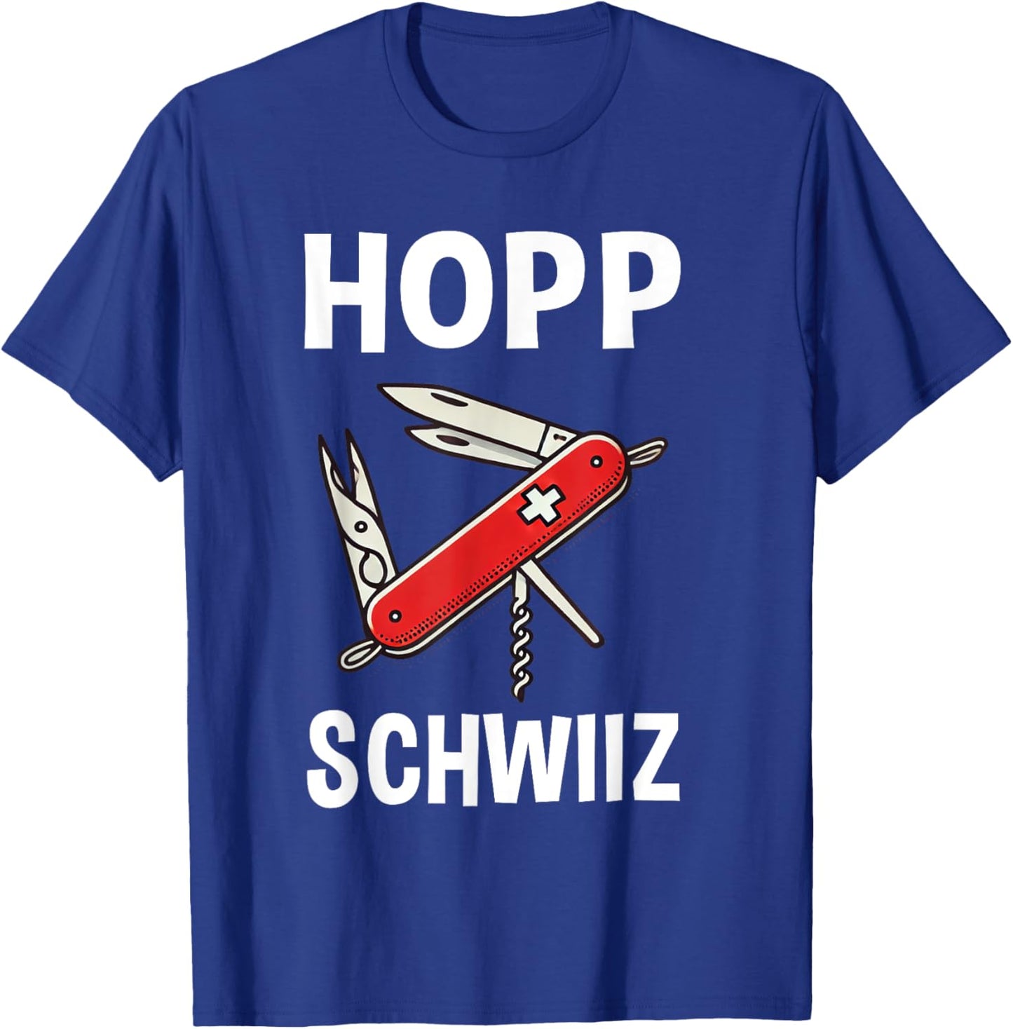 Hopp Schwiiz Go Switzerland Army Knife Wear T-Shirt - T-Shirt | Royal