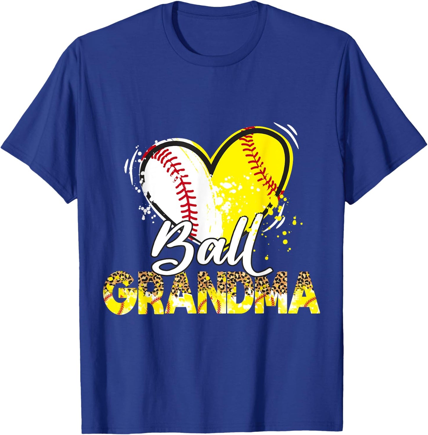 Grandma of Both Baseball Softball Sport Matching Family T-Shirt - T-Shirt | Royal