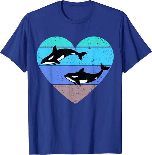 Orca Killer Whale Retro Gift T-Shirt - T-Shirt | Royal