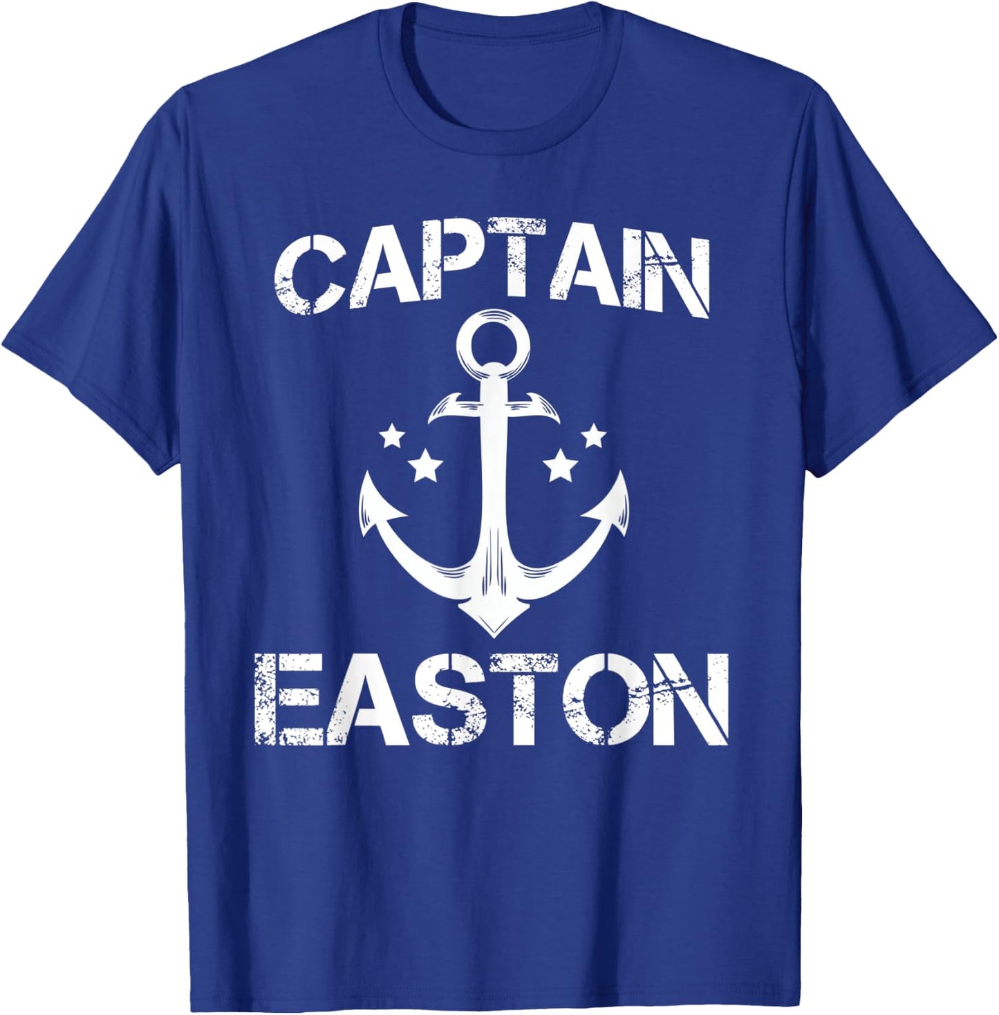 CAPTAIN EASTON Funny Birthday Personalized Name Boat Gift T-Shirt - T-Shirt | Royal