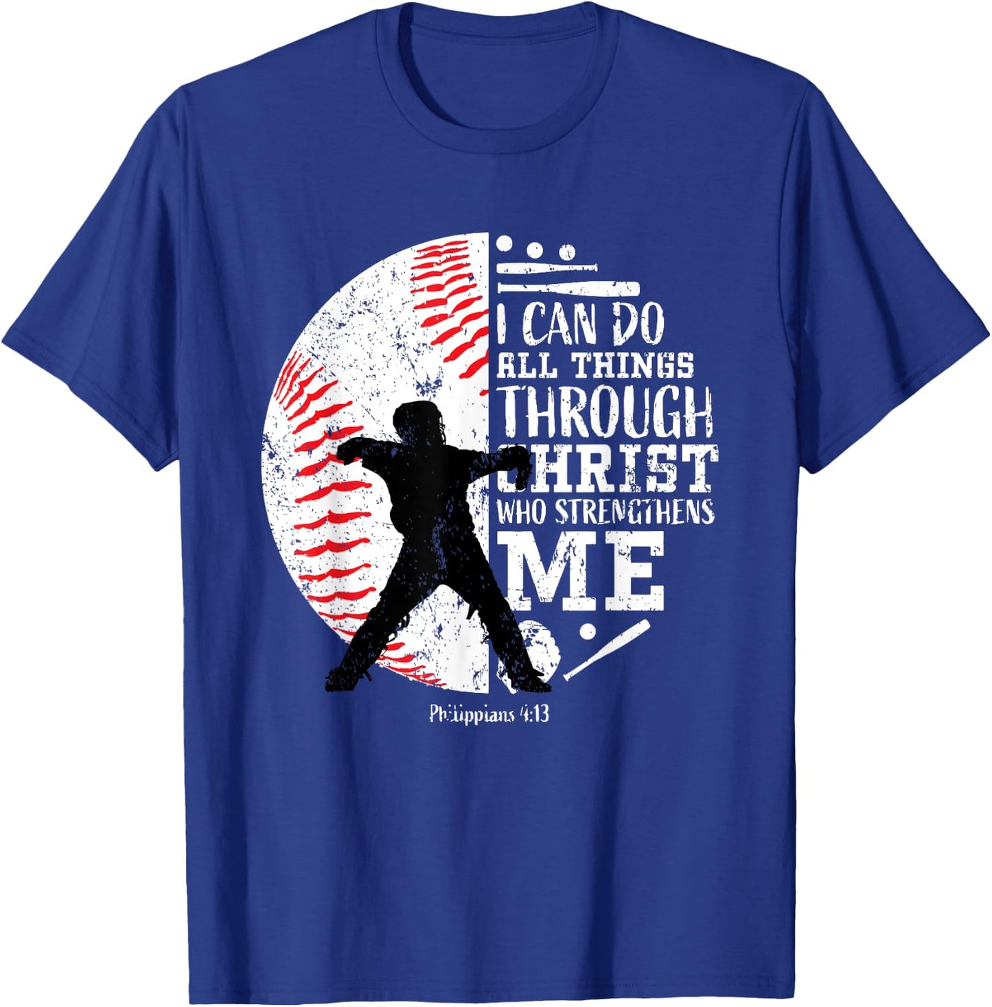 Baseball Catcher Gifts Players Teen Boys Kids Cool Christian T-Shirt - T-Shirt | Royal