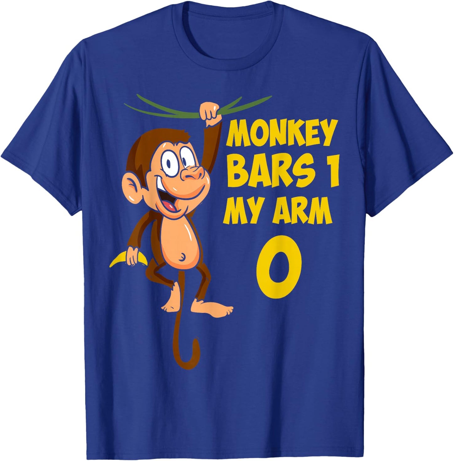 Broken Arm Monkey Bars I Monkey Art I Kids Monkey T-Shirt - T-Shirt | Royal