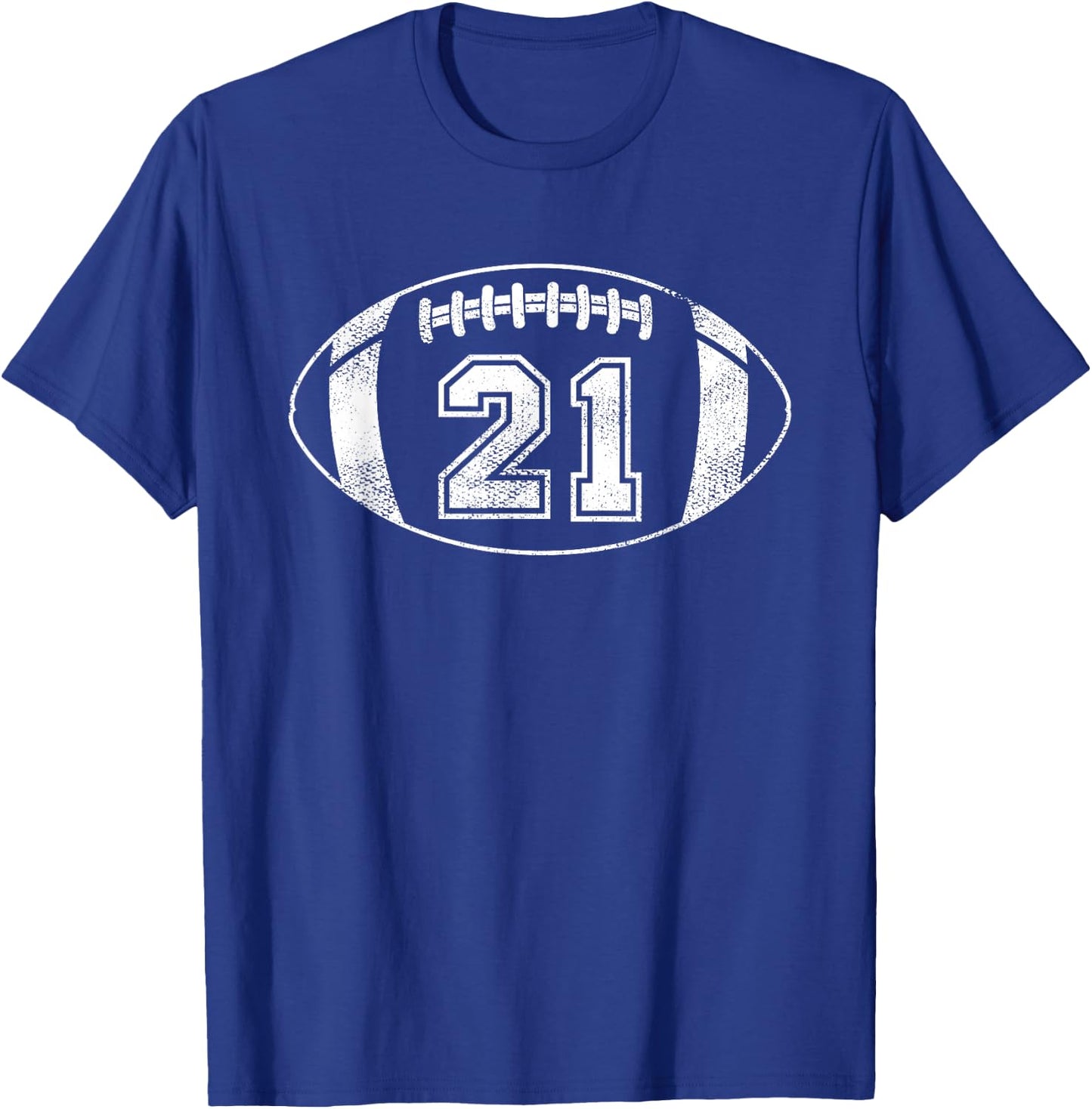 Football Player #21 Football Parent Jersey 21 T-Shirt - T-Shirt | Royal