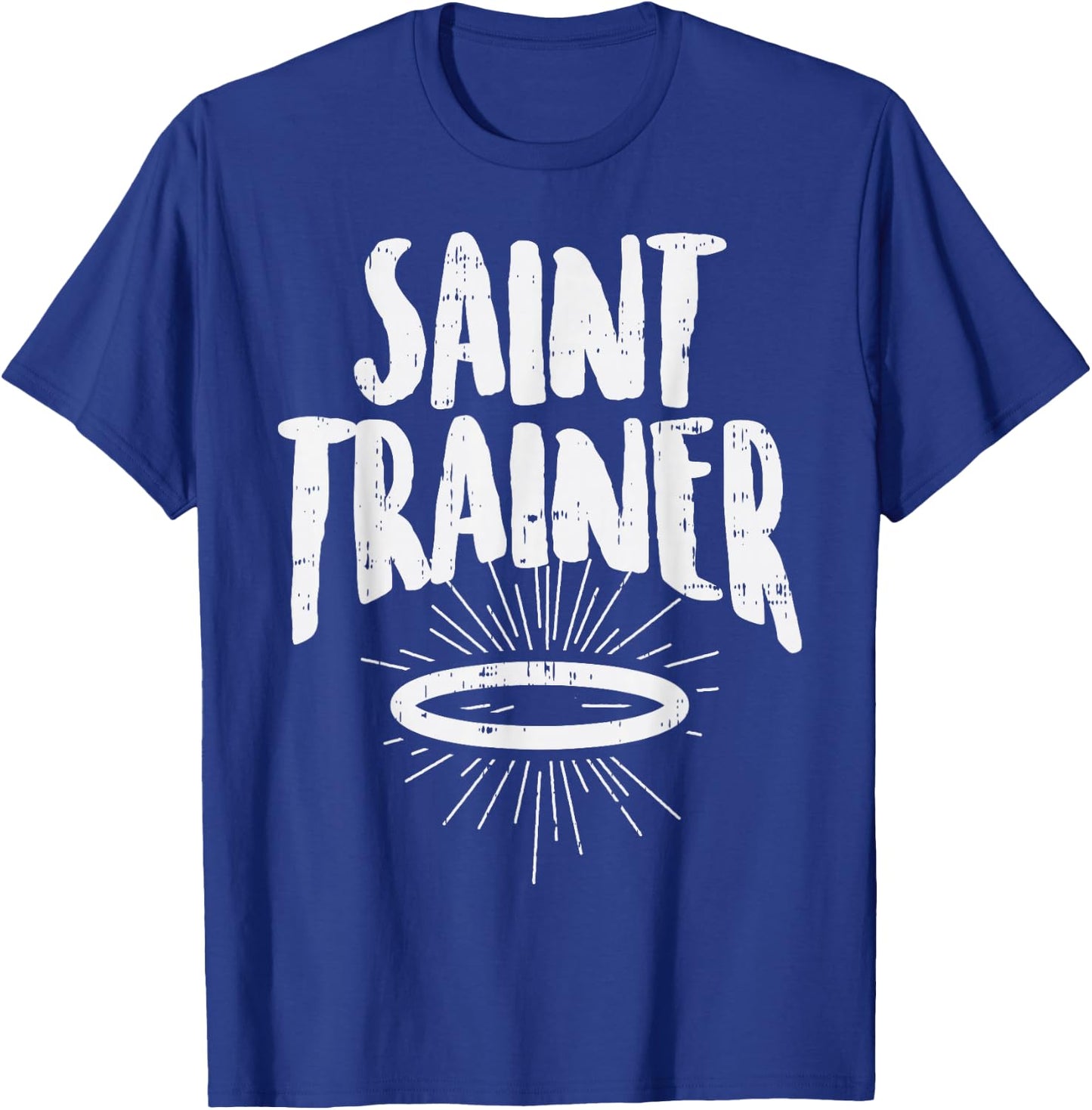 Saint Trainer Halo Workout Funny God Jesus Christian Gift T-Shirt - T-Shirt | Royal