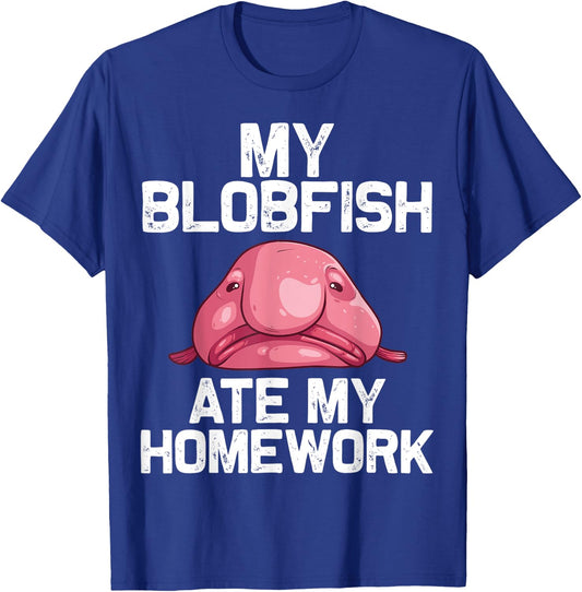Funny Blobfish Gift Kids Boys Girls Stuffed Sea Animal Lover T-Shirt - T-Shirt | Royal