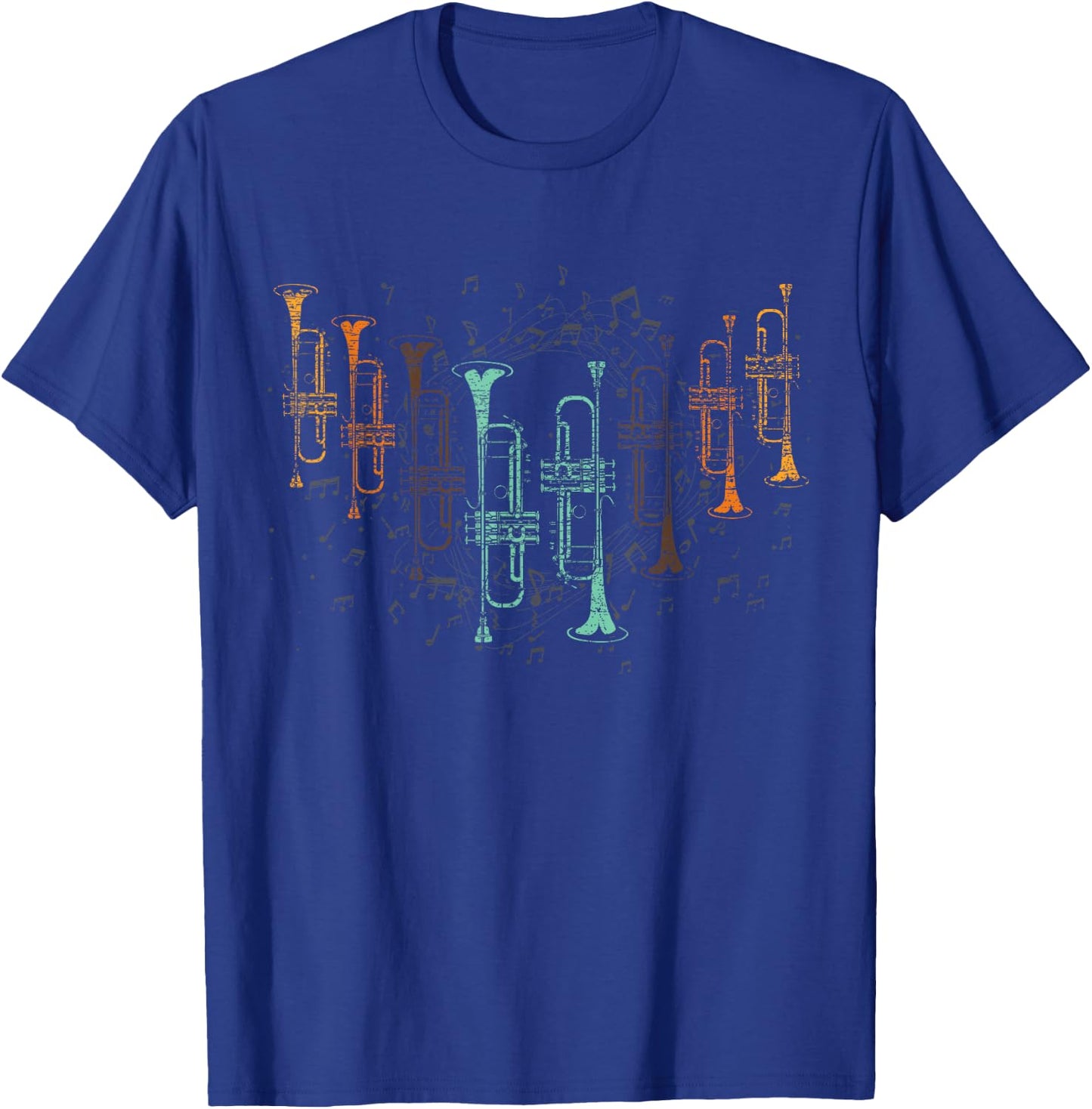Marching Band Trumpet Player Retro Trumpet T-Shirt - T-Shirt | Royal