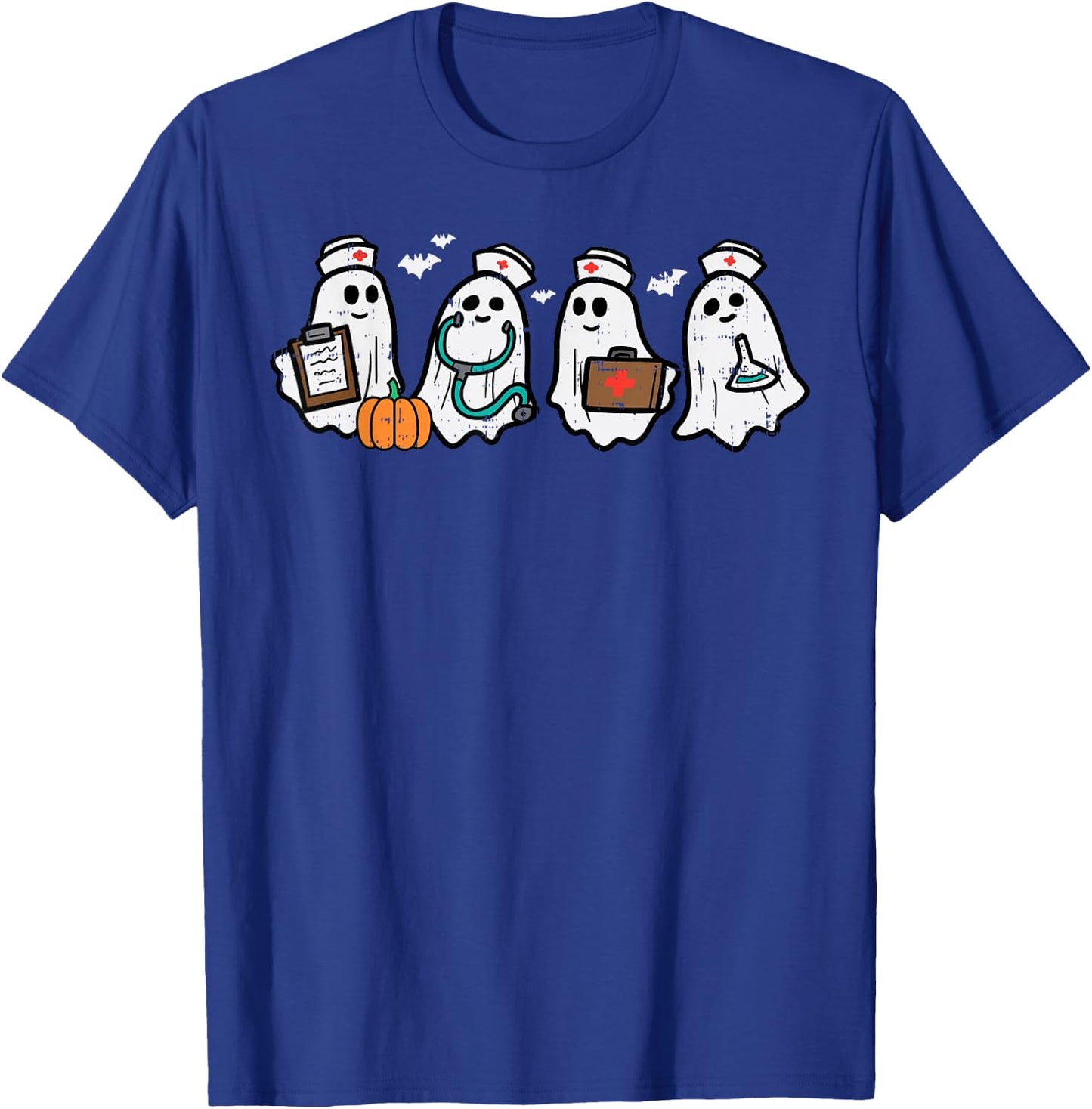 Ghost Nurses Halloween Crew Funny Costume Scrub Top Women T-Shirt - T-Shirt | Royal