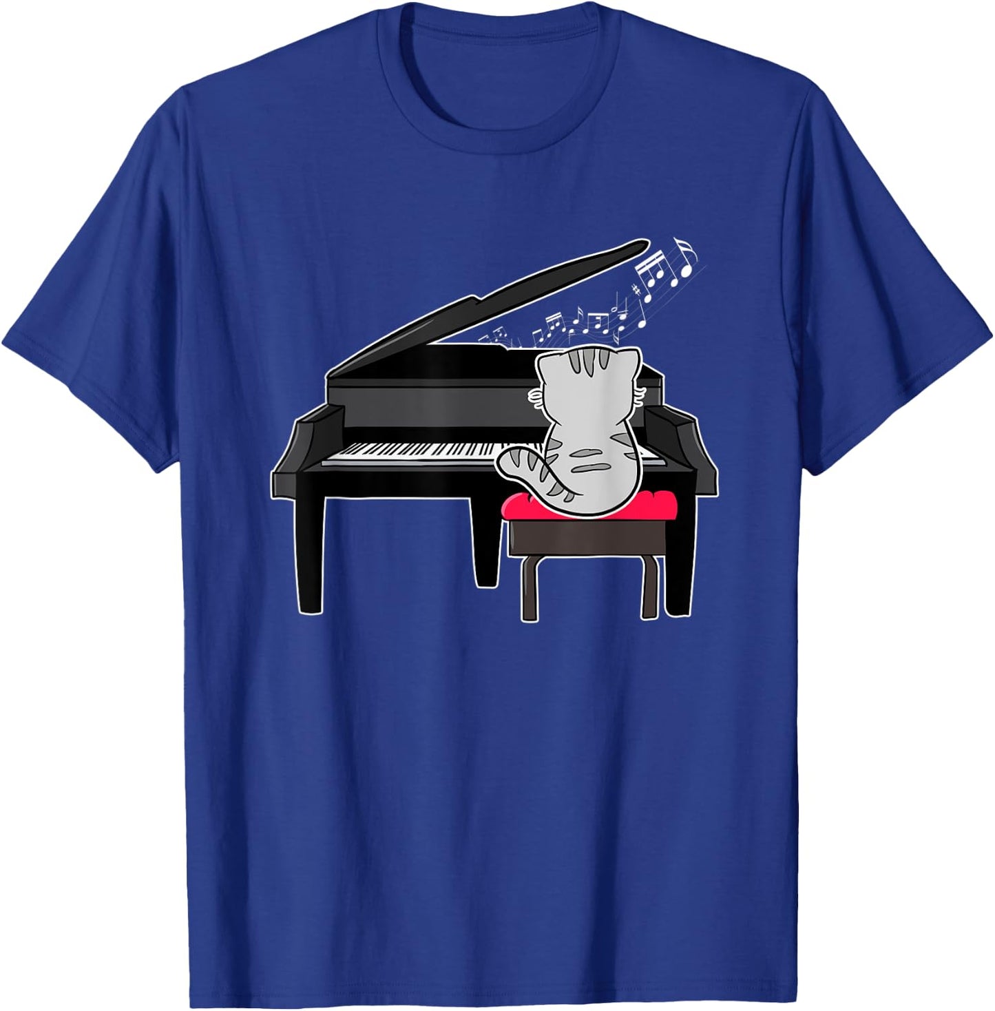 Piano Player Pianist Musical Cat Lover Kitty Owner Meow T-Shirt - T-Shirt | Royal