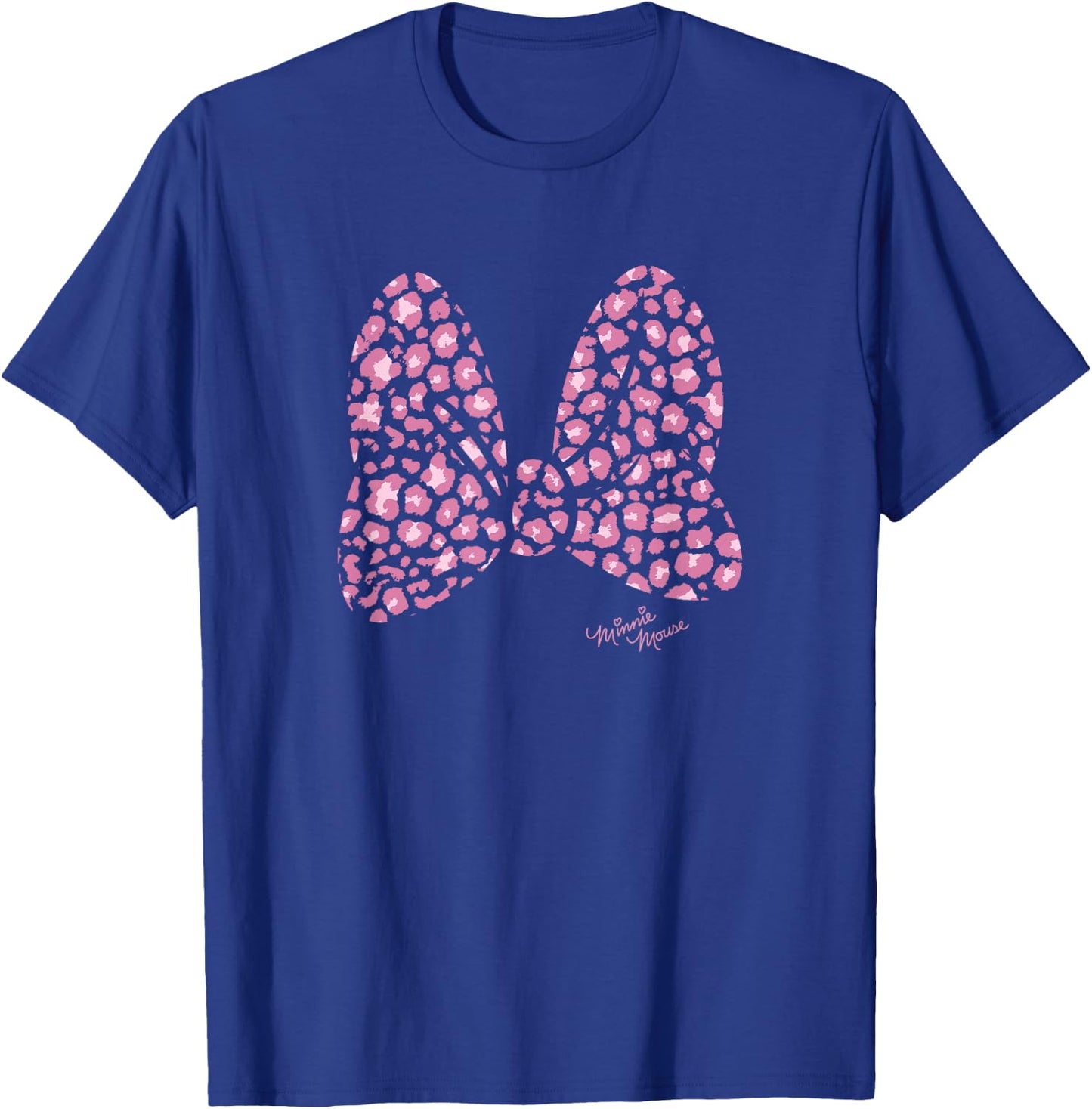 Disney Minnie Mouse Large Pink Cheetah Print Bow T-Shirt - T-Shirt | Royal