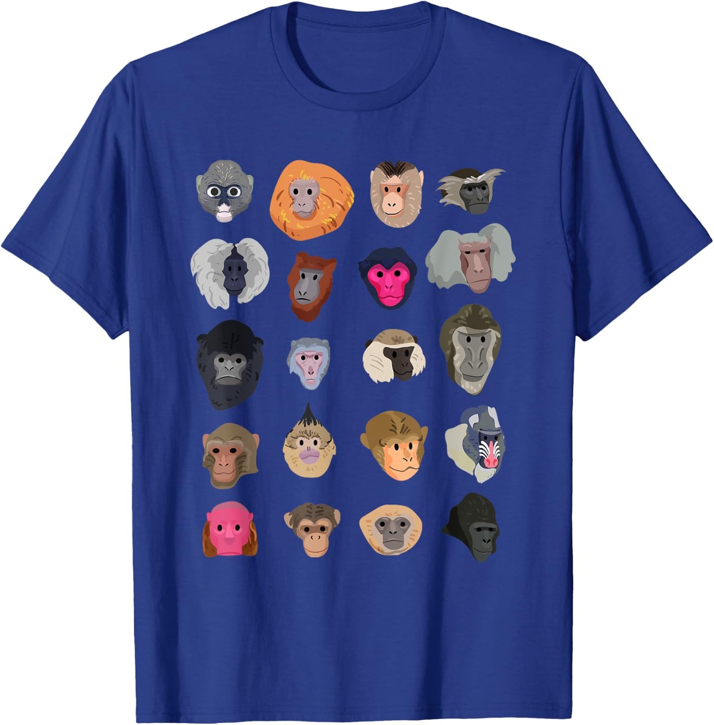 Funny Monkey Art Women Kids Zoo Animal Monkey Lovers T-Shirt - T-Shirt | Royal