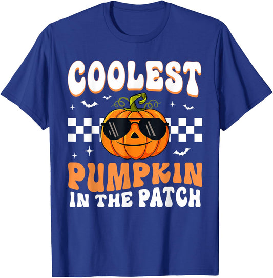 Coolest Pumpkin In The Patch Halloween Boys Girls Halloween T-Shirt - T-Shirt | Royal