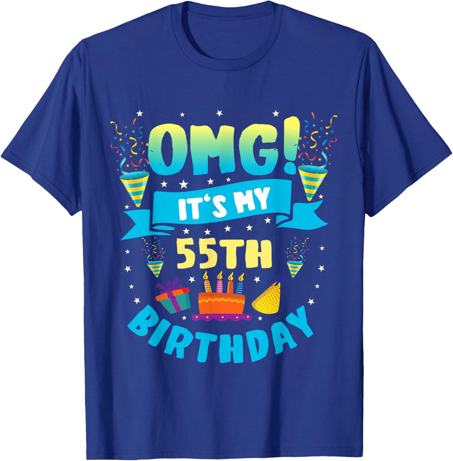55 Year Old shirt OMG It's My 55th Birthday T-Shirt - T-Shirt | Royal