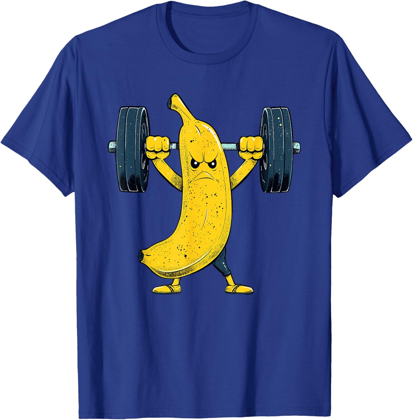 Banana Weightlifting Barbell Workout Fruit Weightlifter T-Shirt - T-Shirt | Royal