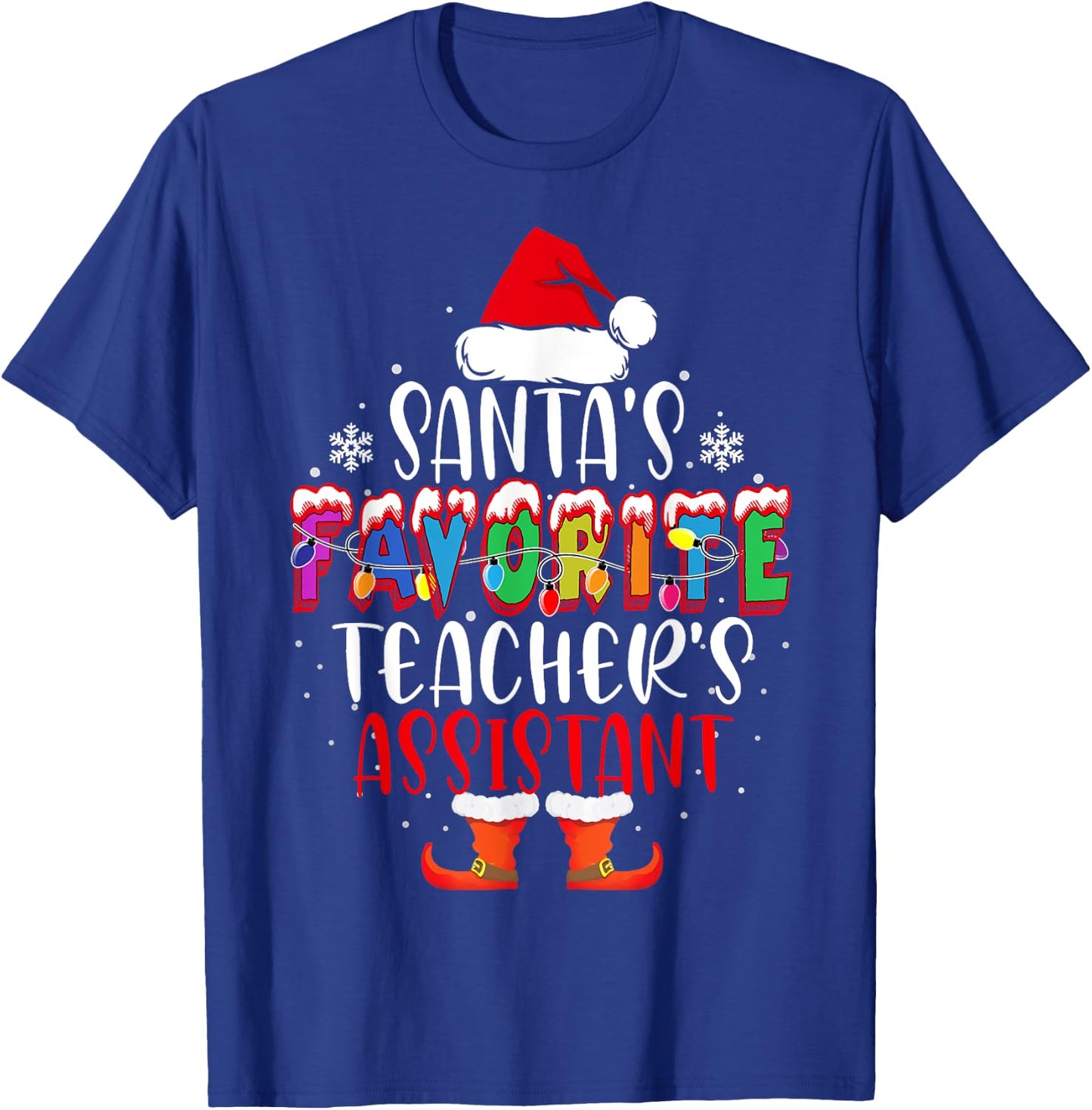 Santa's Favorite Teacher's Assistant Funny Christmas Gift T-Shirt - T-Shirt | Royal
